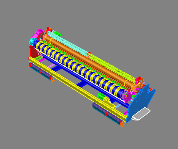 TIW Engineered Part - High speed rollup for 16’ LG. Goods, 3D—Back isometric view, shaded